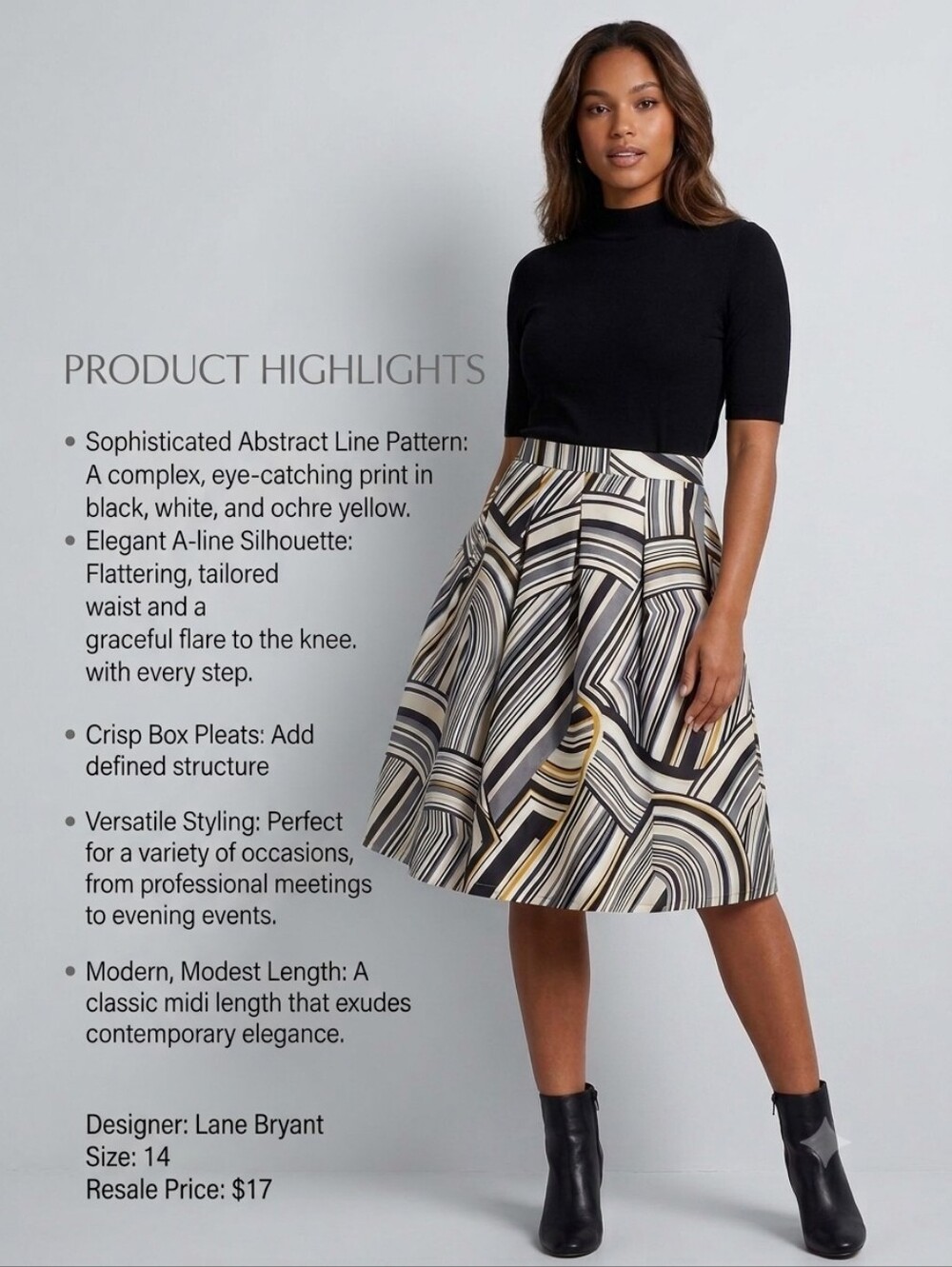 Lane Bryant Size 14 Full Skirt With Pockets
